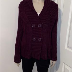 Plum Double Breasted Sweater